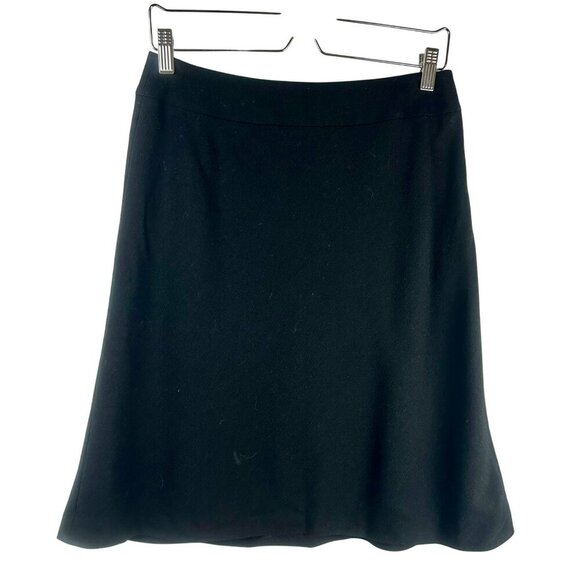 Vintage Talbots A Line Wool Skirt Women 8 Petite‎ Black Career Work Classic Knee - Picture 1 of 4